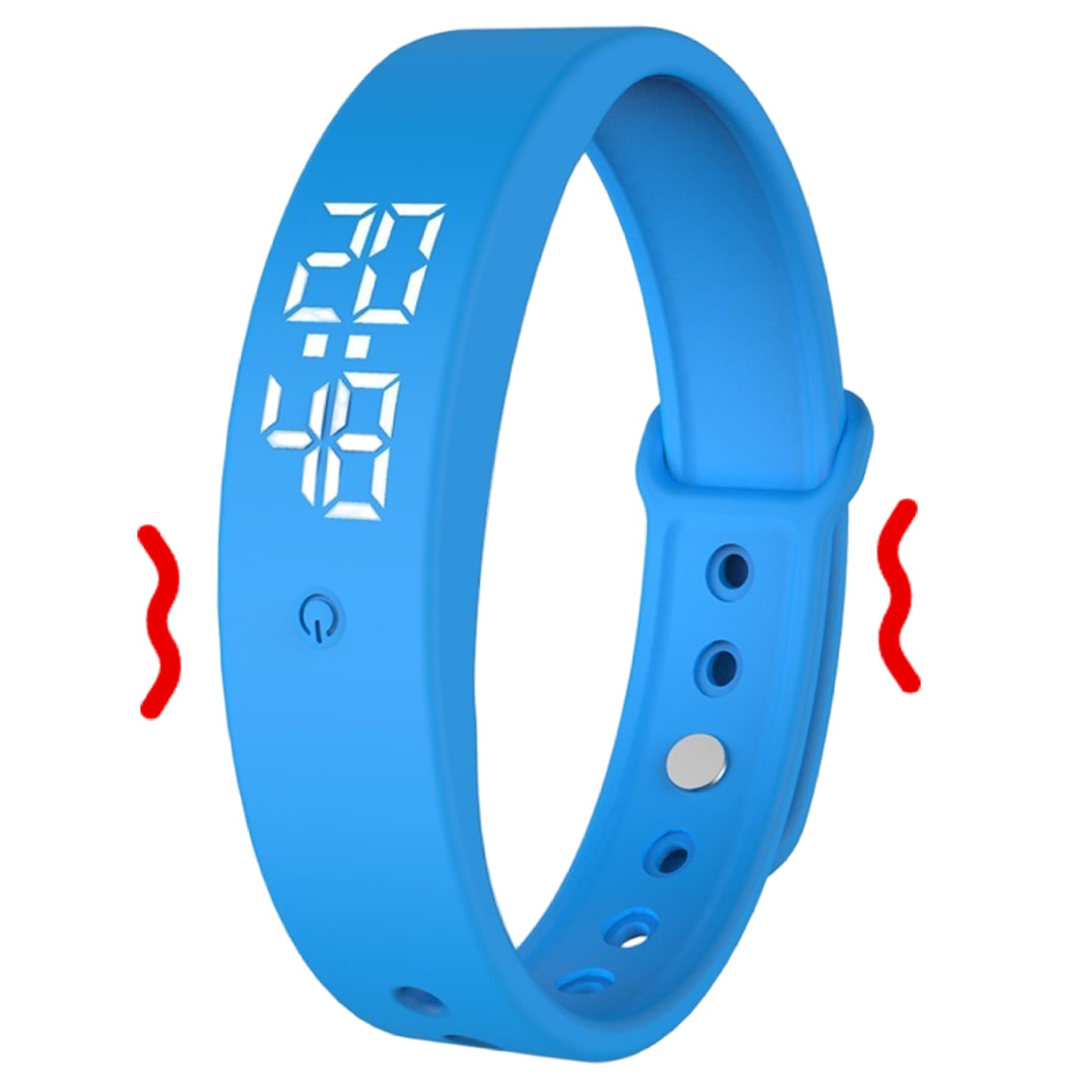 Licsaliwe Vibrating Alarm Wristband - Silent Wake Up Watch for Heavy Sleepers, Rechargeable Waterproof Alarm Bracelet with Vibration Reminder for Men Women(Blue)