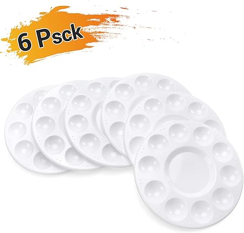 Miniatura 3 de Paquete de 12 paletas de bandejas de pintura, paleta de pintura, paletas de pintura de plástico para niños en proyectos escolares o clase de arte