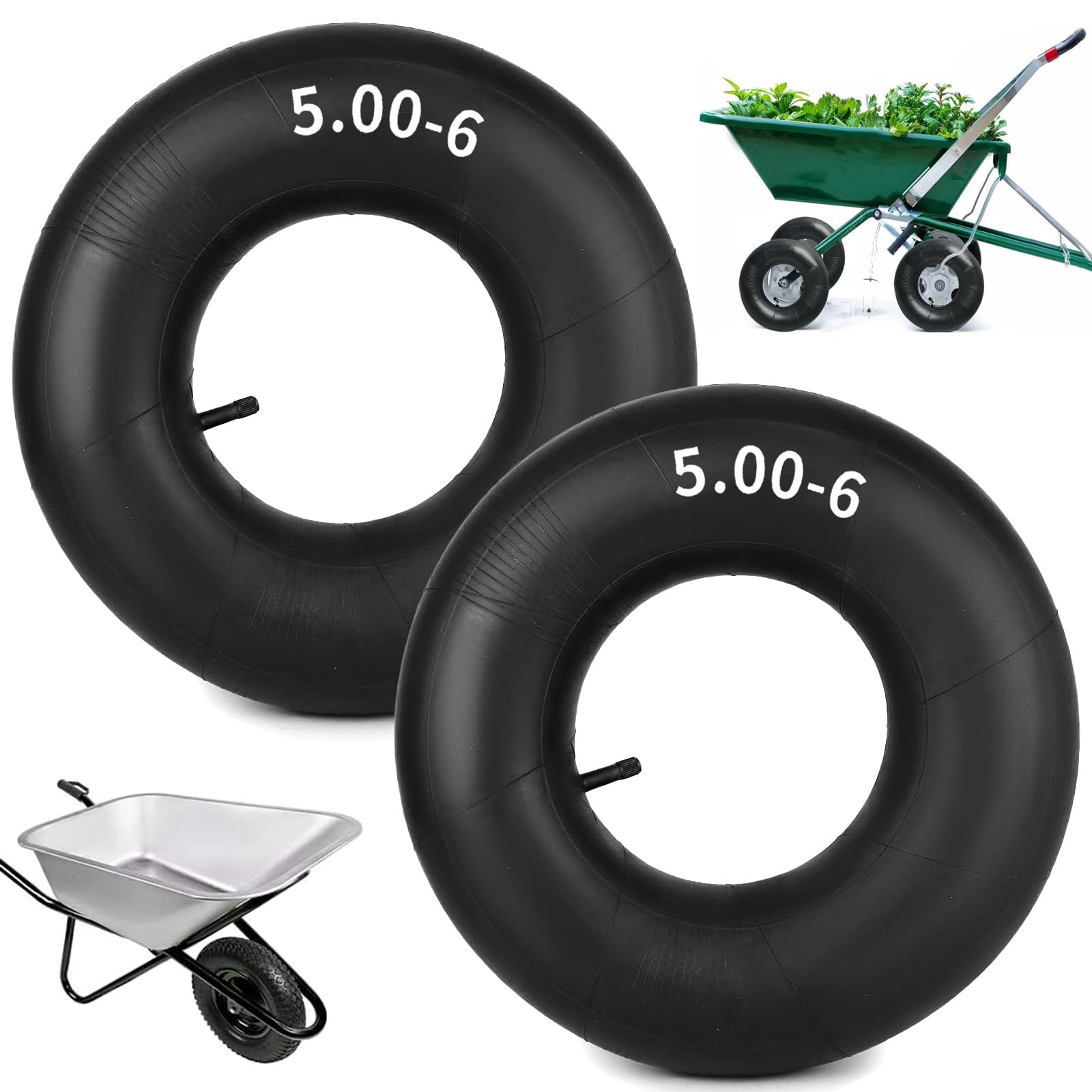 2 sztuki dętka do opon, dętka do koła taczki, kosiarki, koła wózka transportowego (13 x 5,00-6")