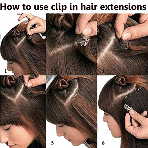 2018 FASHION 17-24 Inch 8Pcs 18Clips Full Head Clip in Hair Extensions Long Curly Synthetic Hair Extensions Hairpieces for Women 2-5 Days Delivery (Dark Black)