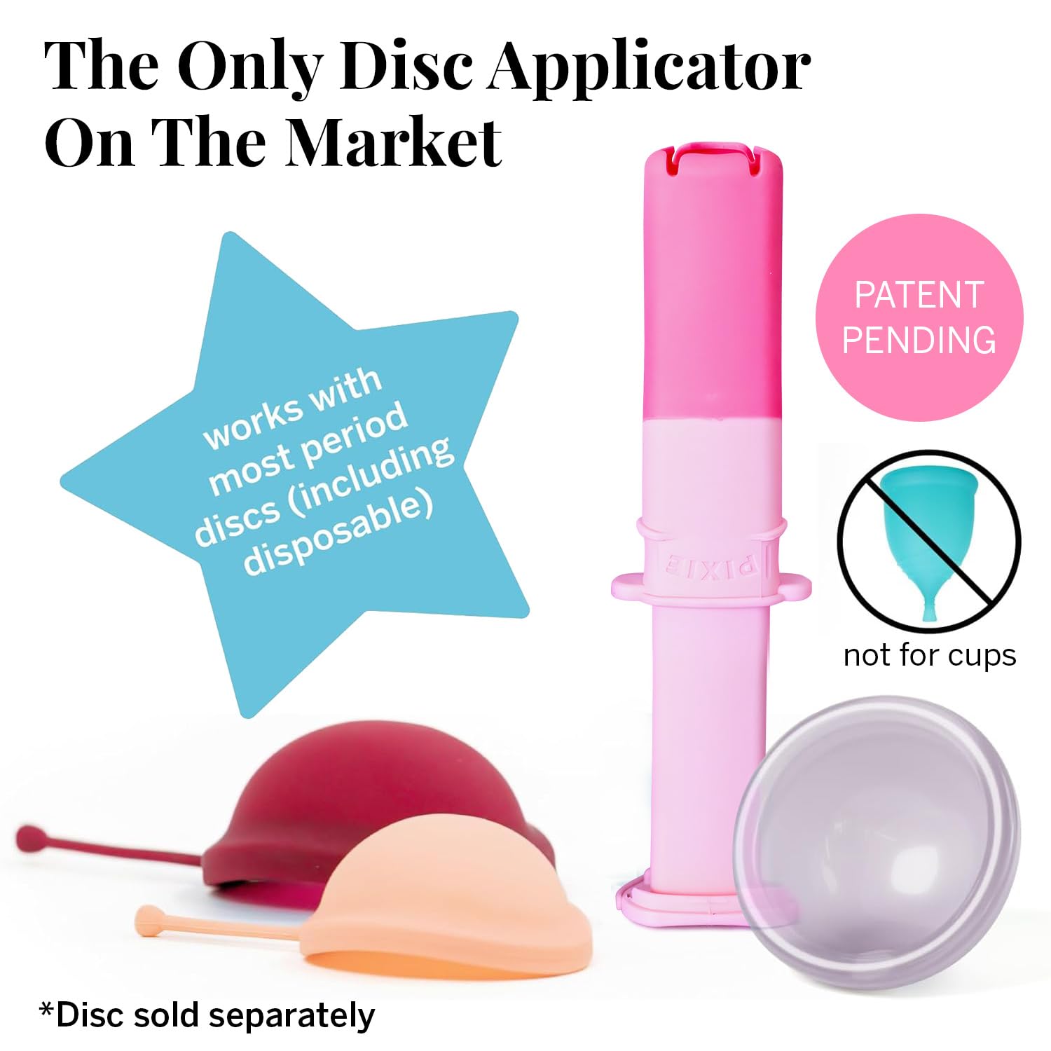 Pixie Menstrual Disc Applicator – ułatwia wkładanie – każda kobieta może teraz używać kubków menstruacyjnych – właściwości TPE do samodzielnego sterylizatora