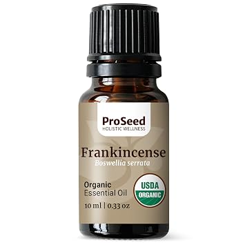 ProSeed Organic Essential Oil Steam Distilled for Aromatherapy, Calm & Skin Care Non-GMO, Handmade 10ml 0.33oz Frankincense