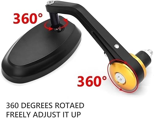 Miniatura 3 de Espejo CNC para manija de motocicleta Espejo retrovisor 78 pulgadas para Yamaha YZF R3 YBR 125 YZF R15 XT660XRZ YZF R25 2020 (color negro, tamaño