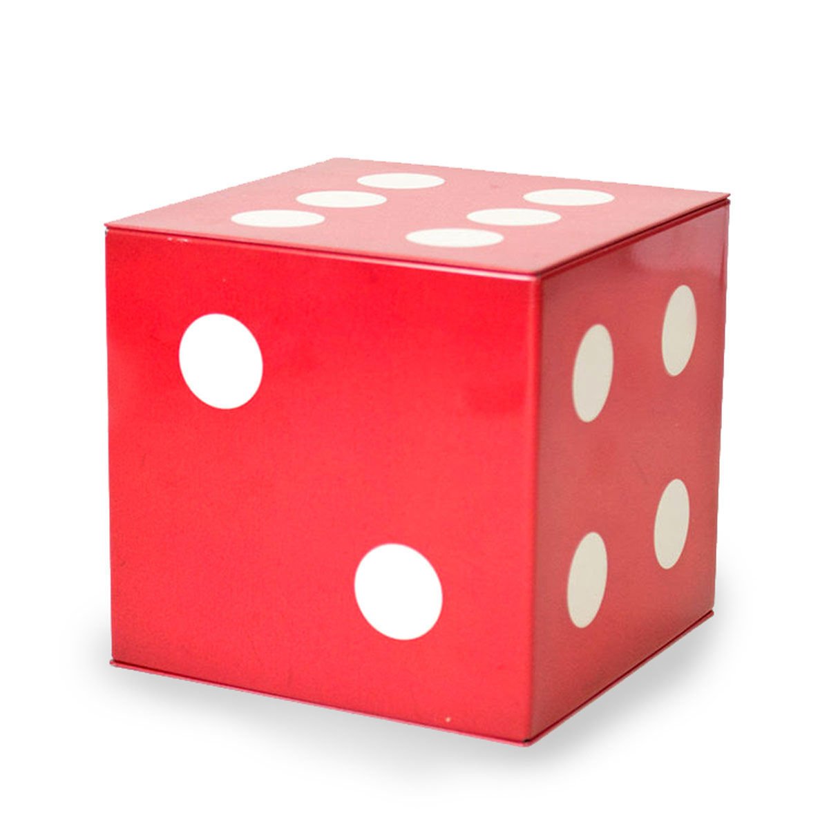 Elite Dice Tin with Hinged Lid, Red