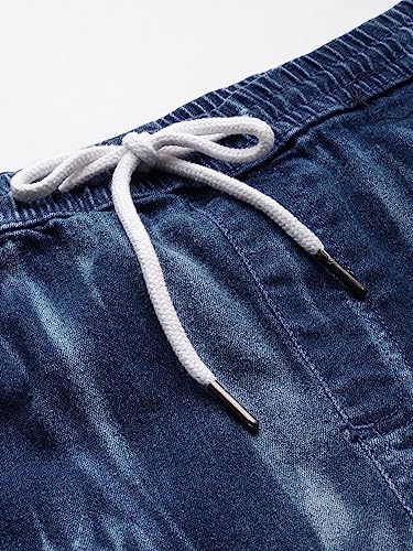 Image of The Indian Garage Co Men Regular Fit Solid Mid-Rise Denim Shorts