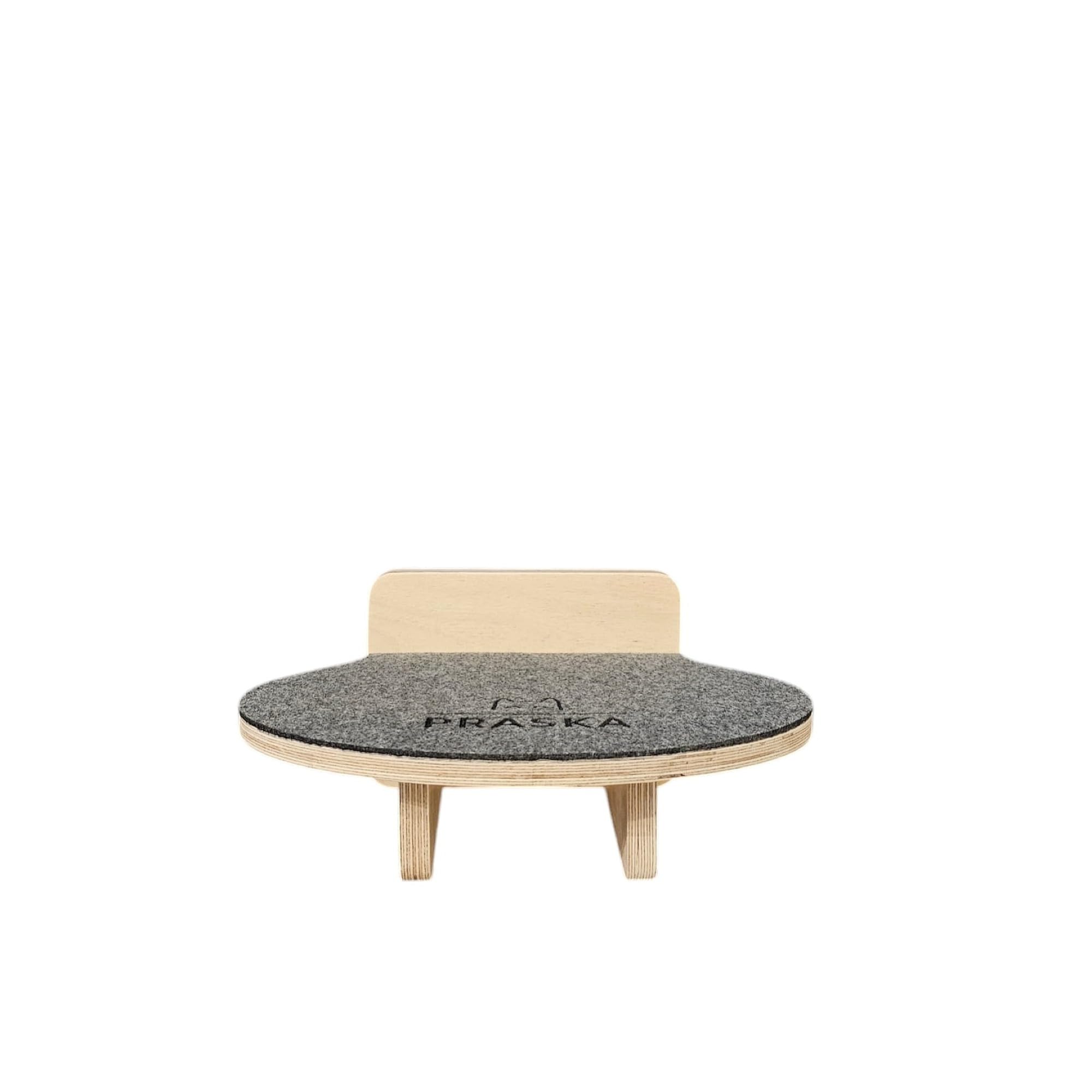 Katzen Wandstufe Oval 30x20 cm mit Filz – Katzen Wandregal zum Klettern & Kratzen – Cat Wall Shelf – PRASKA
