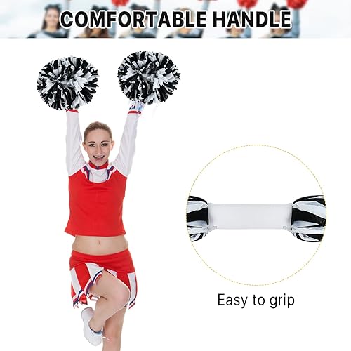 Vista 31 de Supkiir 4 pompones de animadora para disfraz de animadora para mujer, 2 pares de pompones de animadora para niños y niñas, juegos deportivos