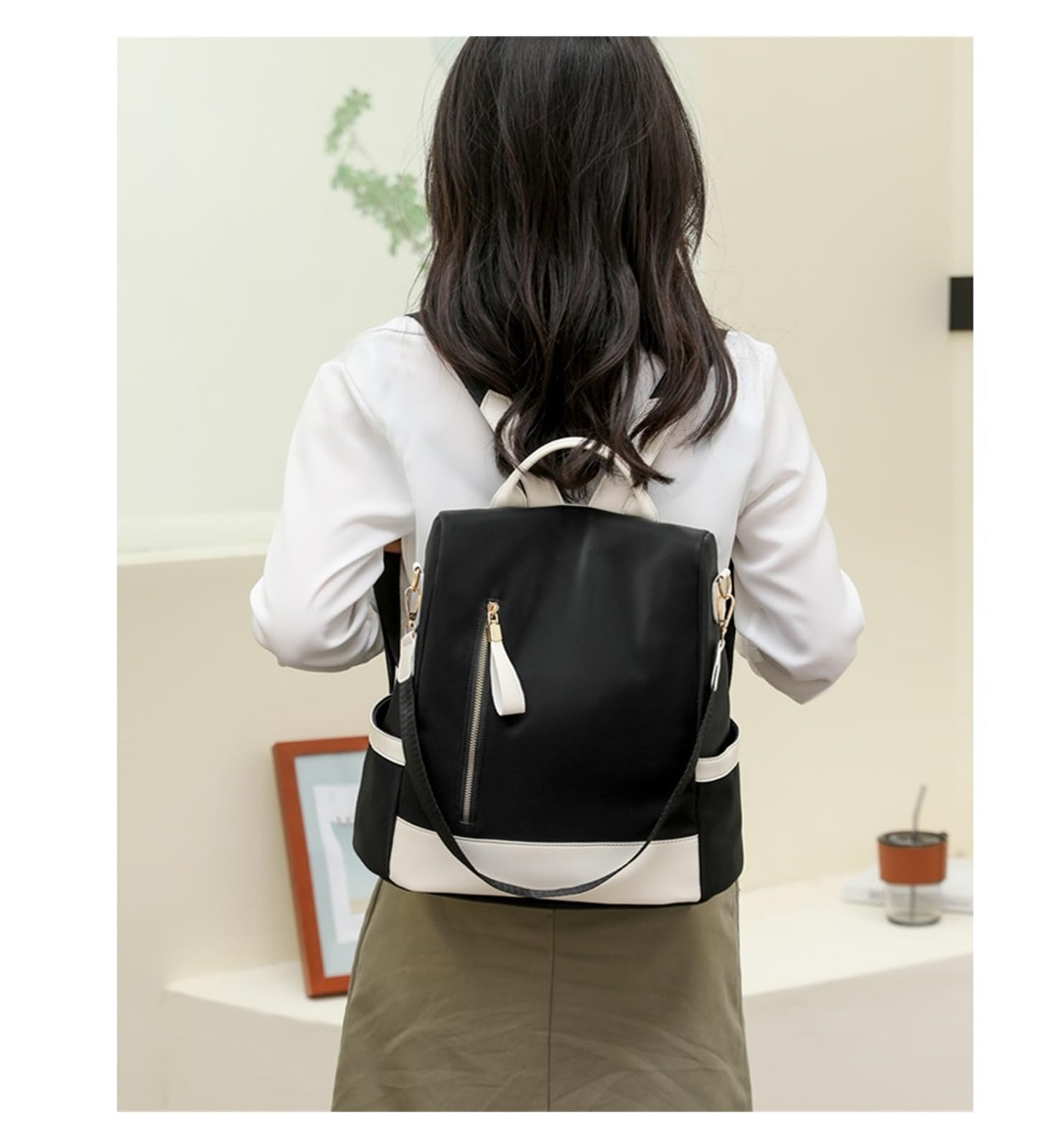 Bolso de hombro para mujer, de gran capacidad, antirrobo, casual, mochila doble