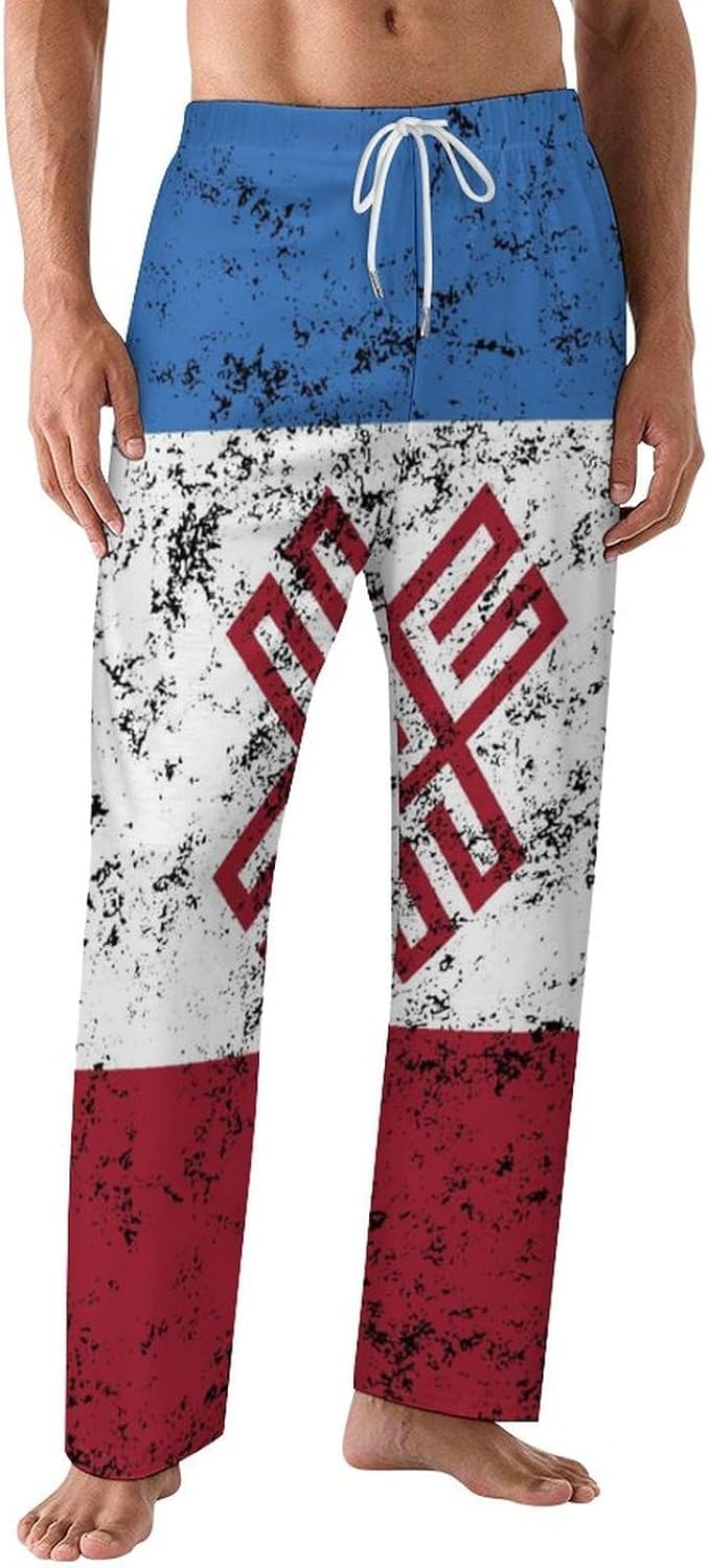 Poland Flag Men's Pajama Pants Bottoms Sleep Lounge PJ Pants,