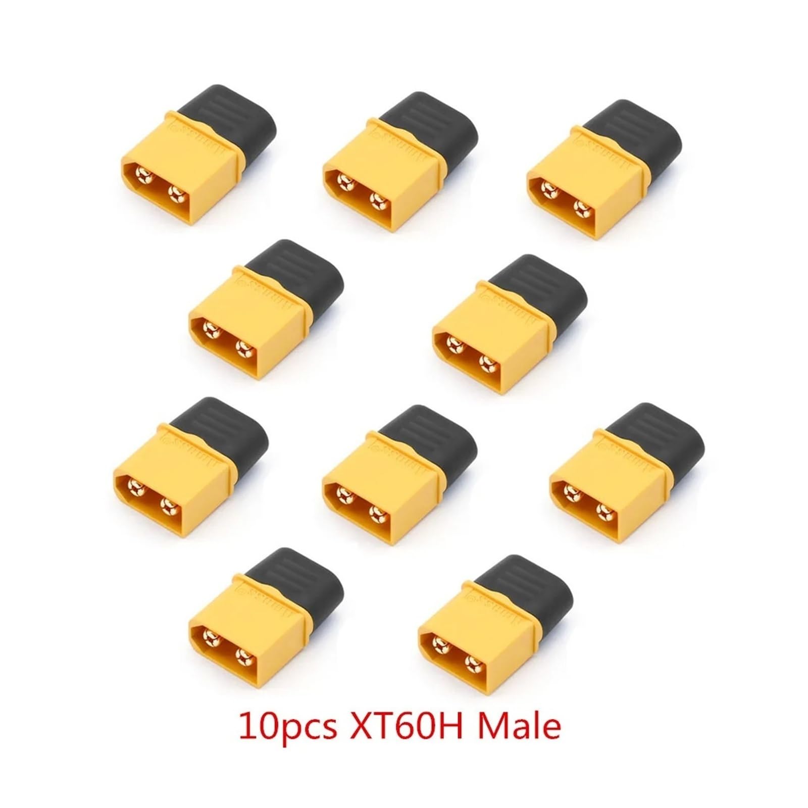 XT60/XT30/XT60H/XT90 męski zestaw złączy żeńskich, pozłacane wysokoprądowe wtyczki kulowe do samochodu RC LiPo Battery Drone (10 szt. XT60H męski)