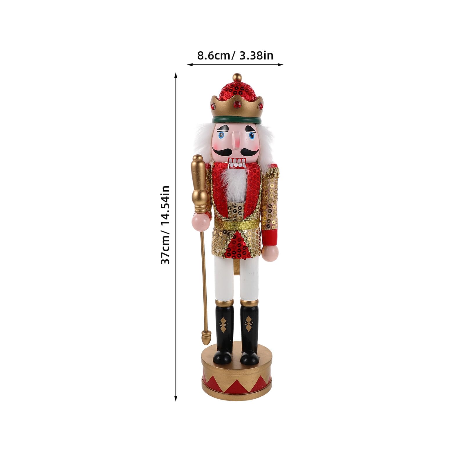 BESPORTBLE Holz Nussknacker Figur Rot Glitzer Pailletten Nussknacker Soldat Weihnachtsbaum Dekoration Tisch Ornament Weihnachts Sammlerstück