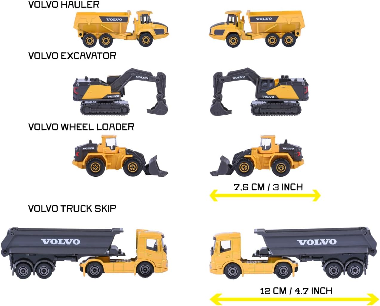Volvo DIE-CAST Collector 5 CAR Pack, Yellow