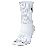 NIKE DX9632-100 U J ED CUSH POLY CREW 3PR 144 Calzini UNISEX WHITE/BLACK Taglia L