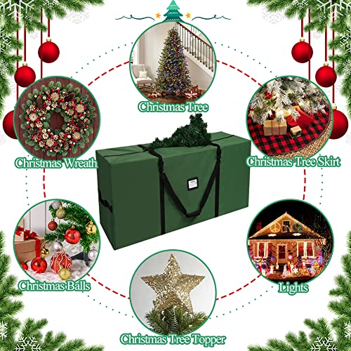 Aerwo Christmas Tree Storage Bag, Extra Large Christmas Storage Containers Fits Up To 9Ft Artificial Tree, Heavy-Duty Waterproof 600D Oxford Xmas Holiday Tree Bag With Card Slot(65” X 31” X 15”, Green) #TOP5
