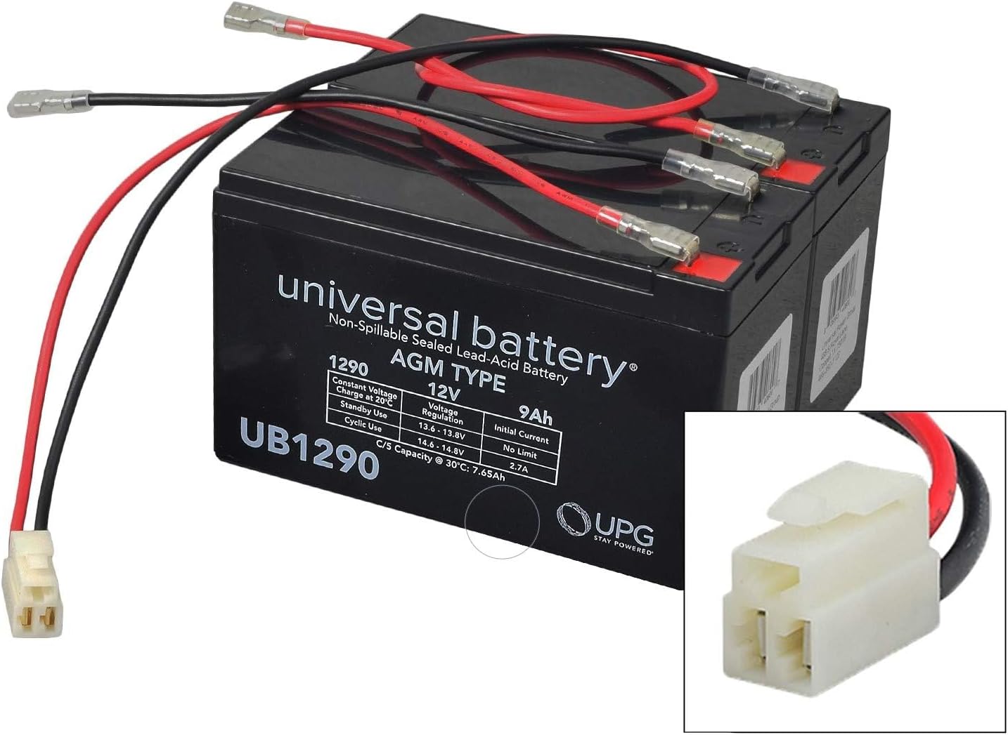 AlveyTech Premium 24 Volt Battery Pack for The Razor E275 Electric Scooter (7 Ah Standard Range, All Versions) - Replacement Set of 2 Rechargeable AGM Batteries with Wiring Harness