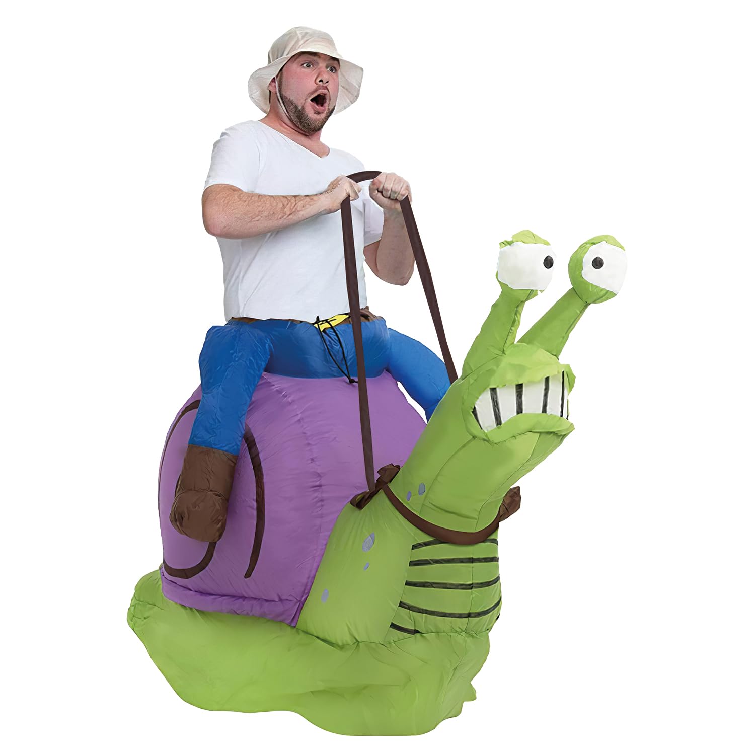 AirSuit® Disfraz de Caracol Hinchable | Insólito Disfraz Tamaño Adulto | Fabricado en Poliéster de alta resistencia - Agradable de llevar | Sistema de Hinchado Incluido | Animal Gigante | OriginalCup®