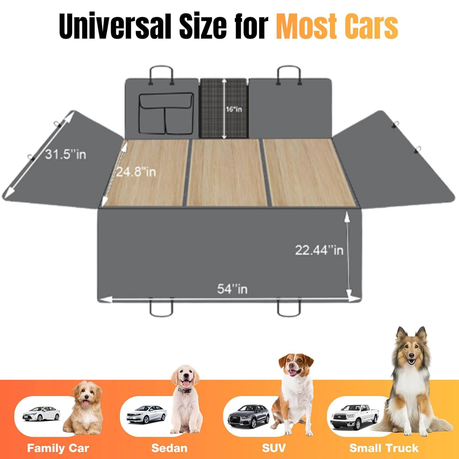 Amazon.co.jp: 犬のための後部座席エクステンダー、防水ハードボトム犬