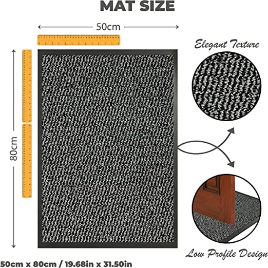 Lexell Washable Door Mat for Indoor & Outdoor, Highly Absorbent Non-Slip FloorMat - Image 2
