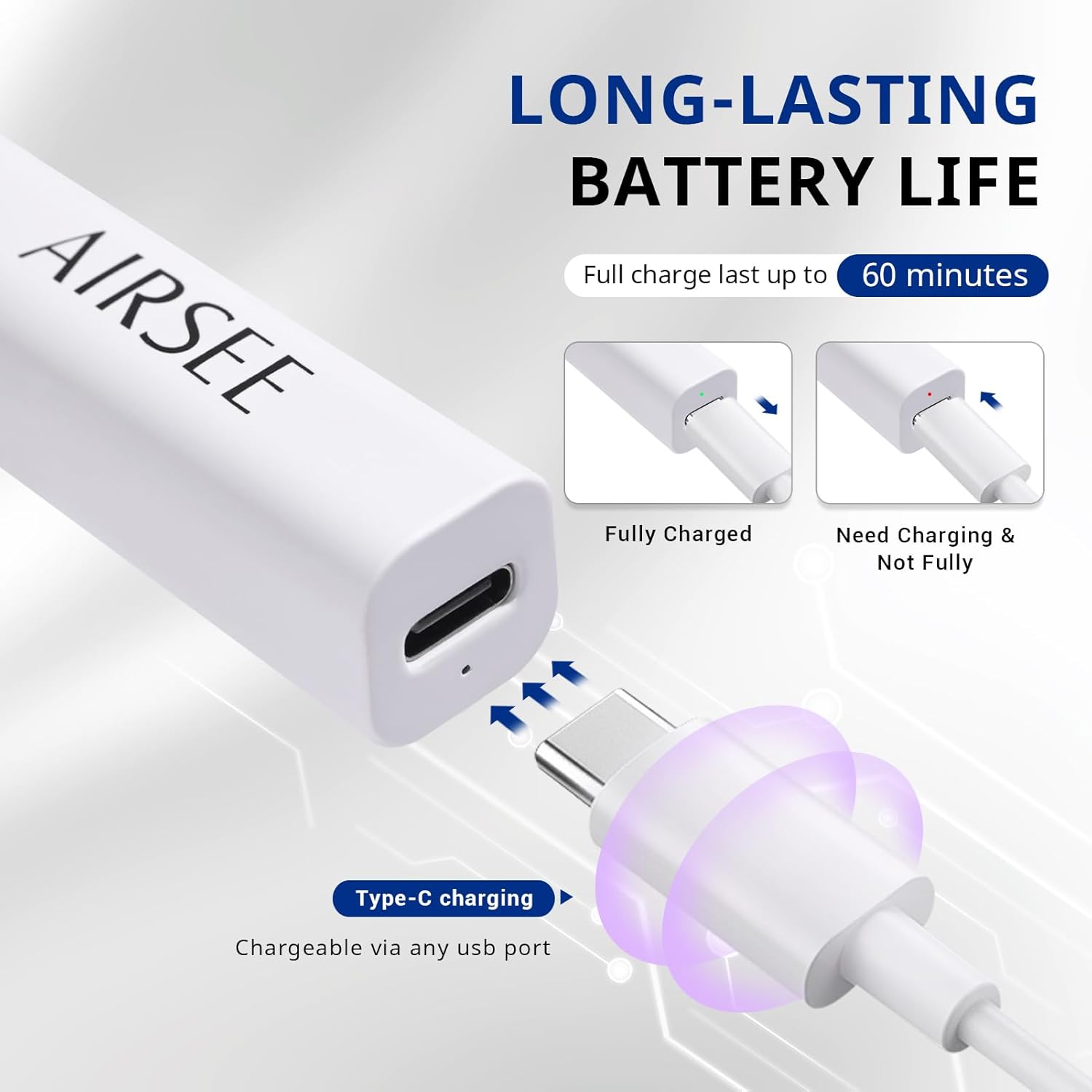 AIRSEE Gel Top Coat Nail Polish - 15ml No Wipe,Long Lasting Stain Resistant Mini Handheld UV Light for Gel Nails,Portable Rechargeable Nail Lamps UV Gloves for Nail Lamp