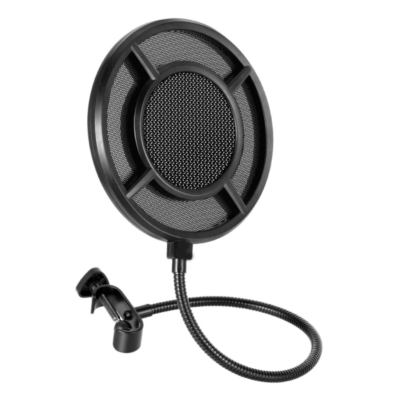 Filtro Antipop para Micrófono Negro Cubierta de Micrófono Protector Prueba de Viento para Grabación y Transmisión