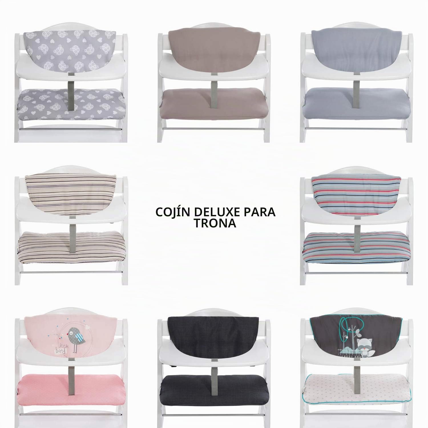 Highchair Pad Deluxe Funda Trona hauck - Cojín para Trona de Madera Evolutiva Alpha Plus Beta Plus y Arketa - Cojin de 2 Piezas Suave para Tronas Evolutivas - Lavable a Máquina - Beige