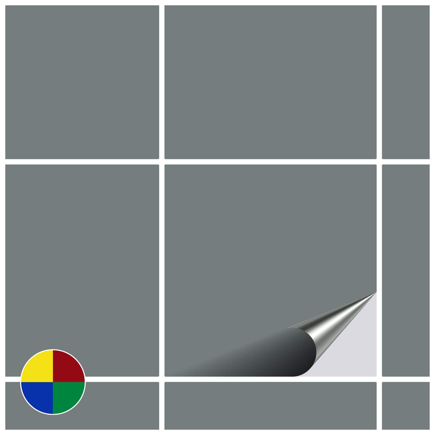 FoLIESEN Tile Sticker 10x10 cm (~ 4x4 Inch) - Tile Stickers for Bathroom & Kitchen - Pack of 160 - Grey matt