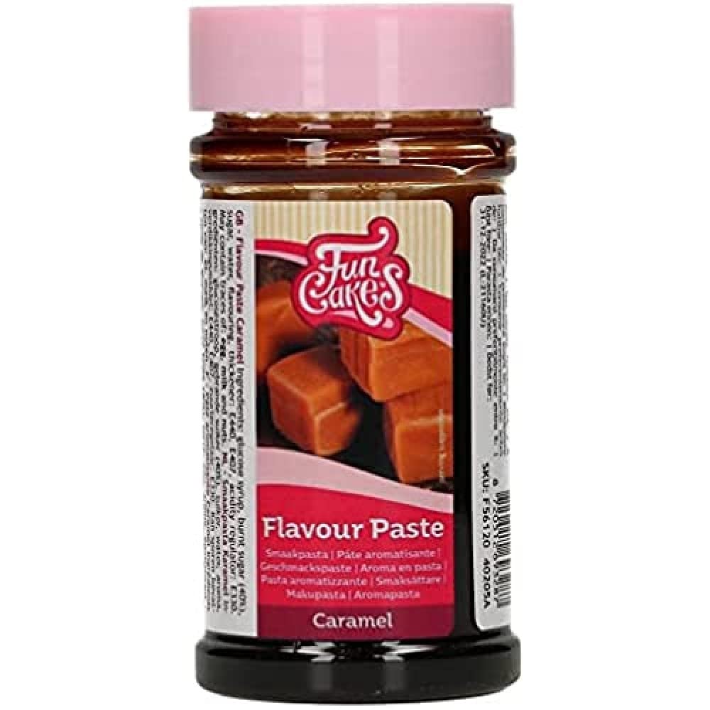 FunCakes Flavour Paste Caramel: Food flavourings, Great Taste, Perfect for Cake Decorating, Suitable for Batter and Fillings. 100 g.