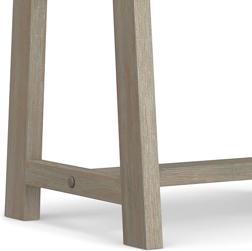 Miniatura 11 de SIMPLIHOME Sawhorse - Mesita de noche de madera maciza de 24 pulgadas de ancho, moderna, industrial, color gris envejecido, para sala de estar y