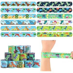 Tacobear 48 stuks snap armbanden voor kinderen, dinosaurus, feestaccessoires, cadeautje voor kinderverjaardag…