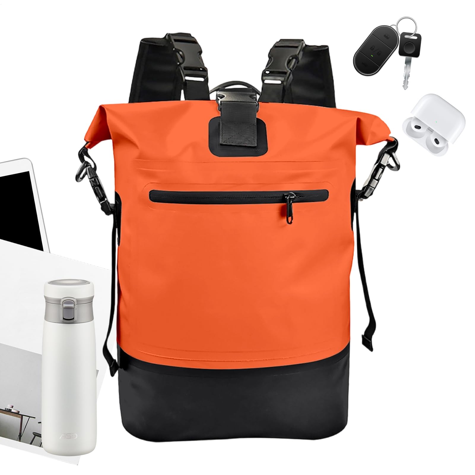 Zaino impermeabile - Borsa da viaggio da 25 litri con chiusura a rullo, zaino da escursionismo, per uomini, campeggio, alpinismo, escursionismo, spiaggia, palestra, sport