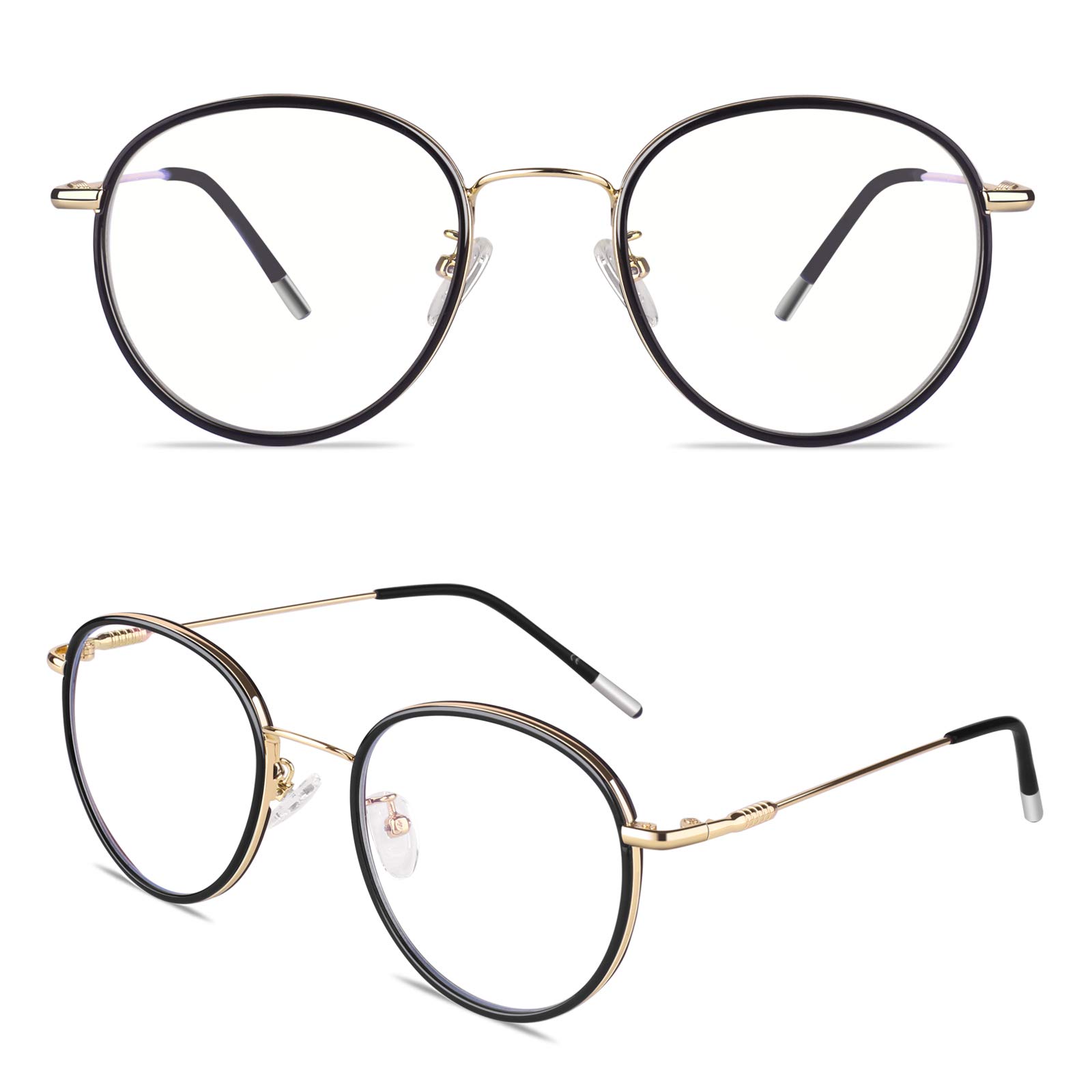 Blue Light Glasses Anti Eyestrain UV Glare Retro Round Blue Light Blocking Glasses for Women Men TV Phone Computer Gaming Eyeglasses