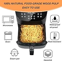 Vista 5 de BYKITCHEN Revestimientos para freidora de aire de 9.4x8.7 pulgadas compatibles con freidora de aire de 4-7QT y freidora de aire multifuncional