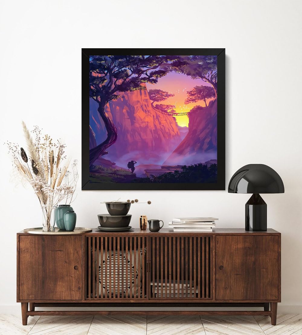 GADGETS WRAP Printed Photo Frame Matte Painting for Home Office Studio Living Room Decoration (17x17inch Black Framed) - The Pinnacle