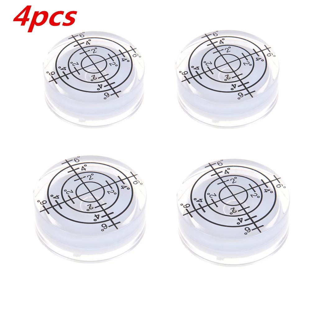 Aoderda4 Pcs Bubble Level Circular Precision Spirit Level Round Spirit Level Bubble 32 * 12mm for Measuring Instrument (White)