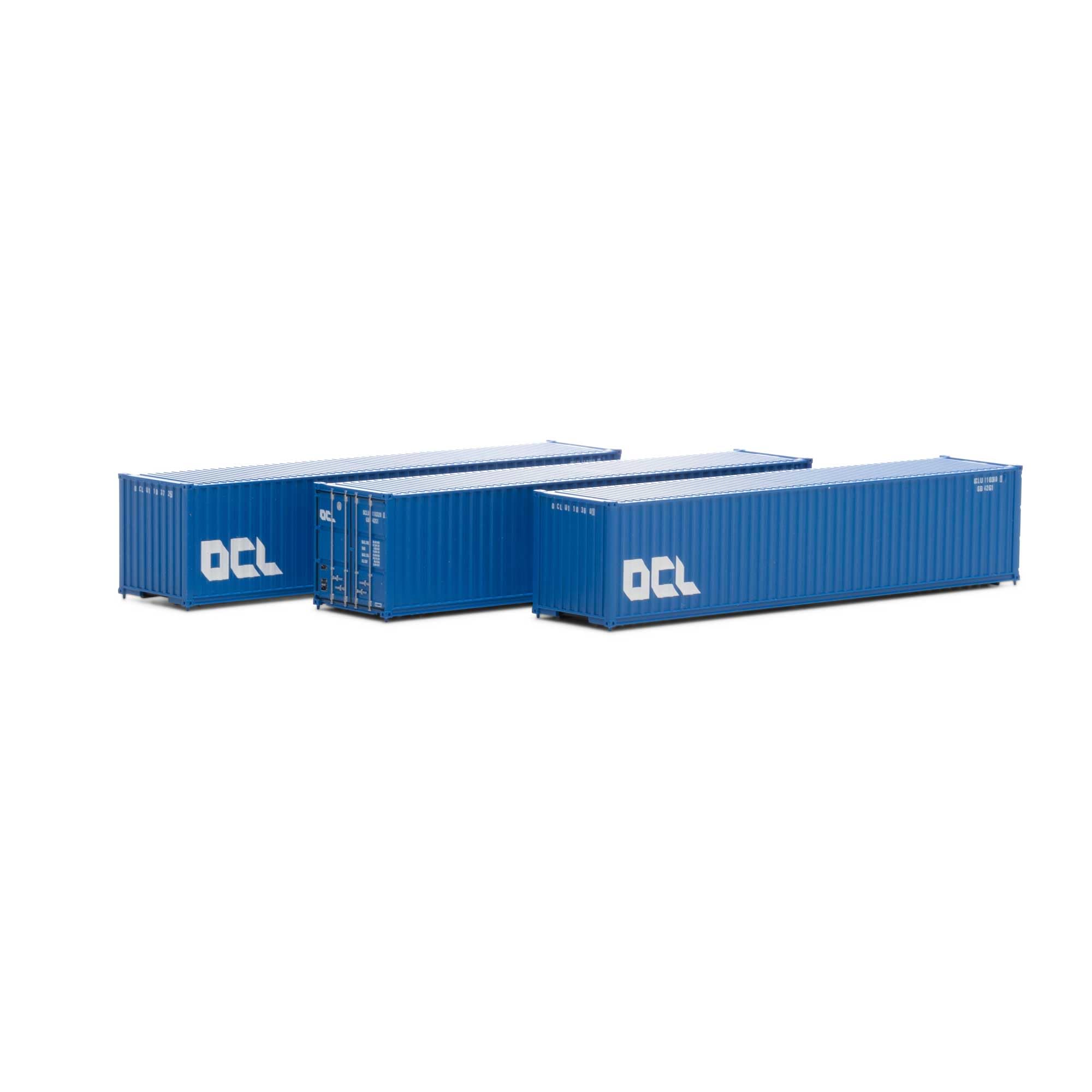 Athearn N 40' Corrugated Low-Cube Container OCLU #1 3 ATH17396 N Vehicles