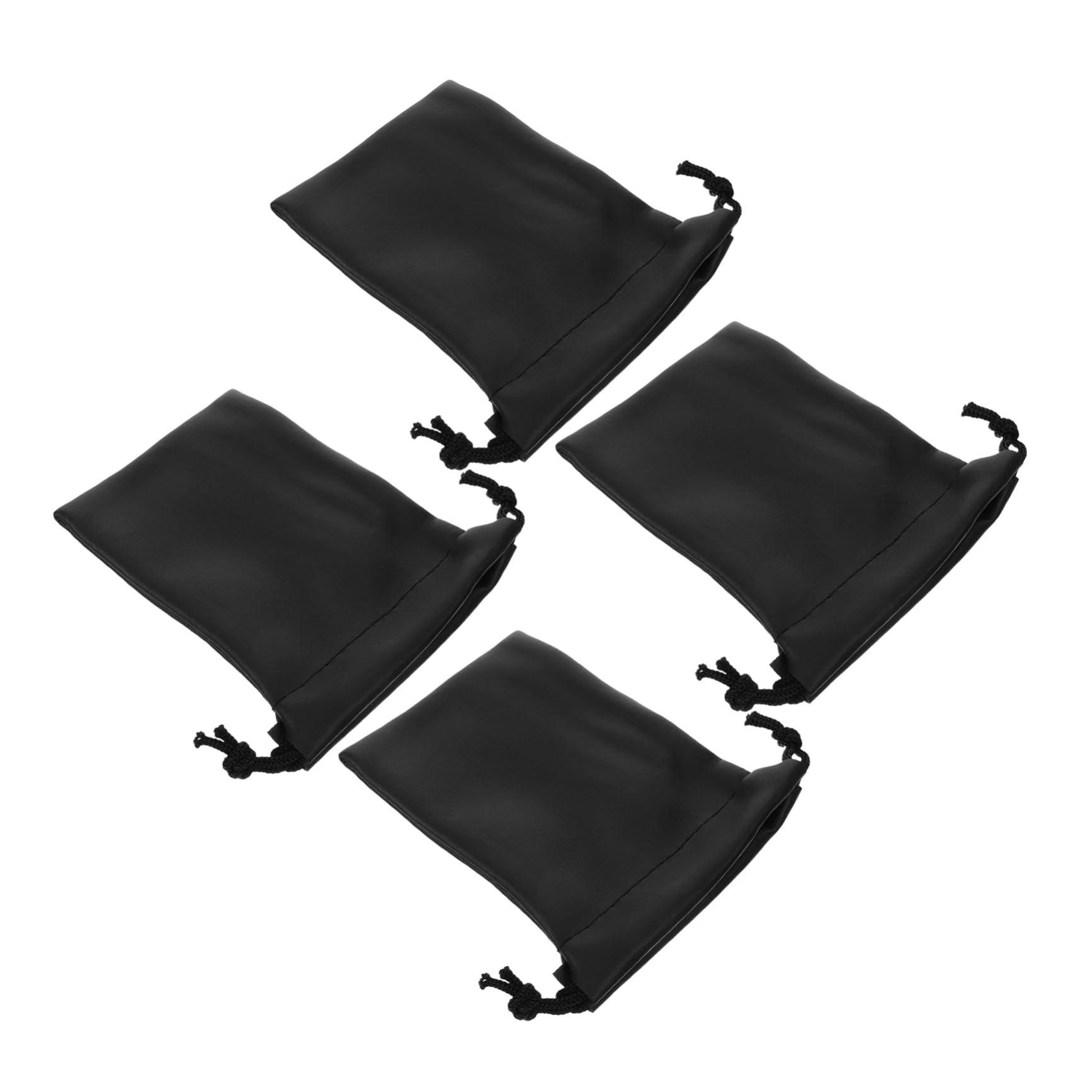 LALADEFIEE 4Pcs PU Microphone Bag Compact Drawstring Mic Carrier Splashproof Storage for Accessories Lightweight and Portable for Travel and Organization