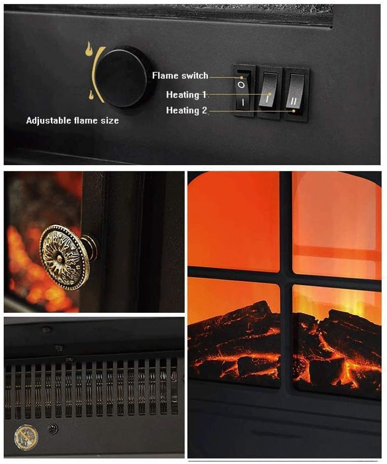 Electric Fireplace Wall-Mounted Electric Fireplace Chimney Stove Heater Electric Stove Electric Fireplace Heater Wood Burning Stove Flame Effect Electric Fireplace