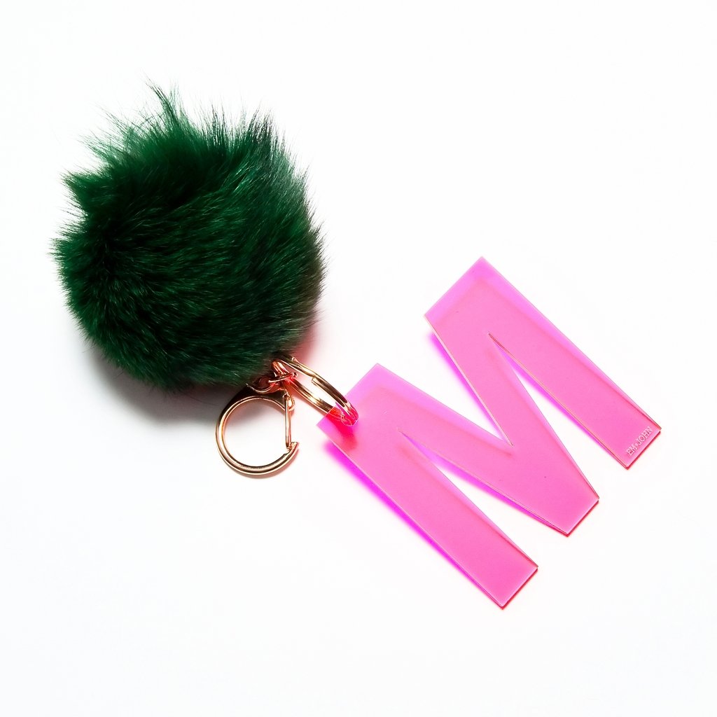 Letter Love Keychain & Bag Charm A-Green