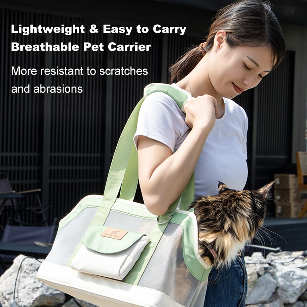 Bolsa portátil para gatos, transpirable, resistente al desgaste, bolsa de hombro portátil para perros pequeños y gatos, tela Oxford, antiarañazos, resistente a la suciedad, diseño de gran capacidad