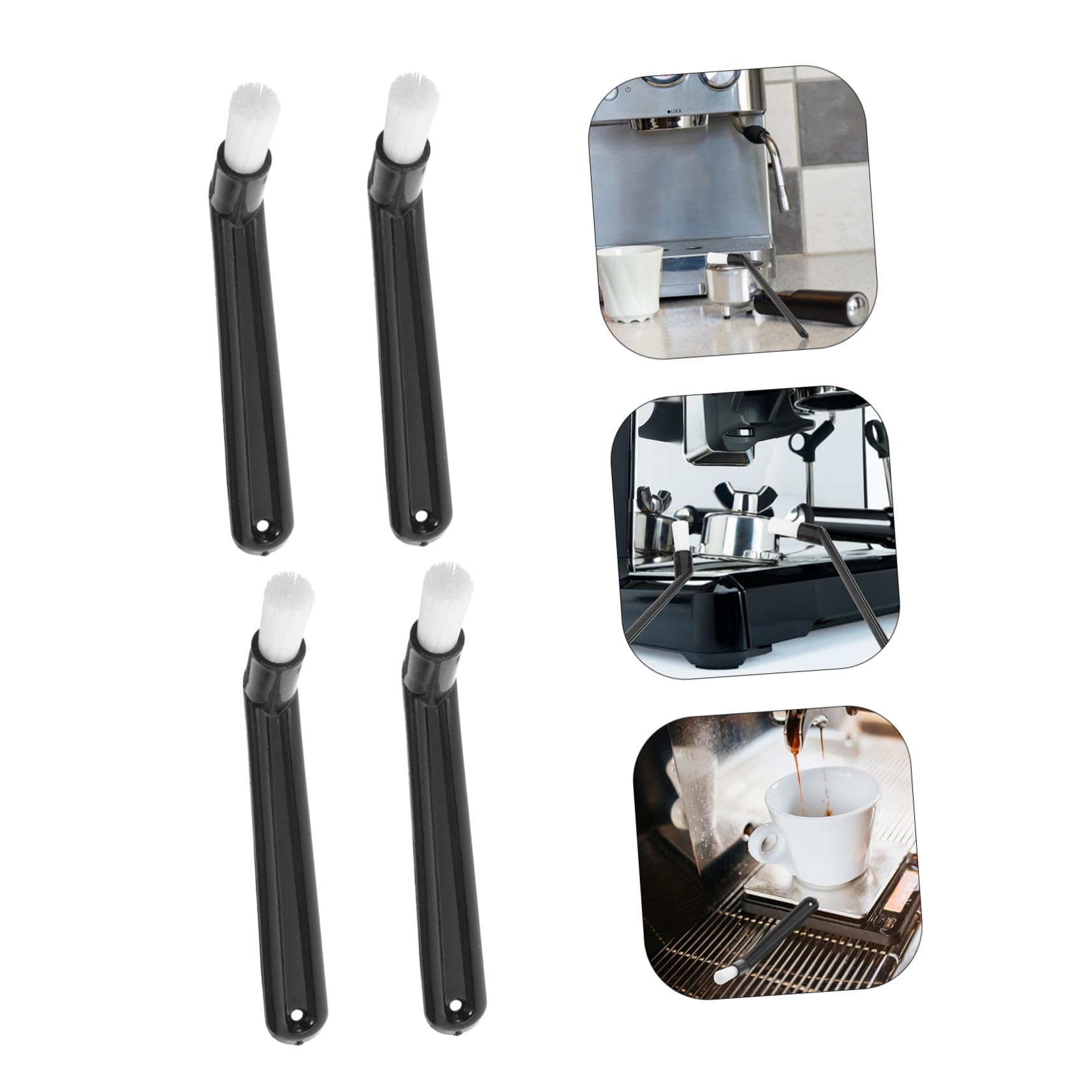 10 Cepillos De Limpieza Para Cafetera Accesorios Para Molinillos De Café De Nailon Color Negro