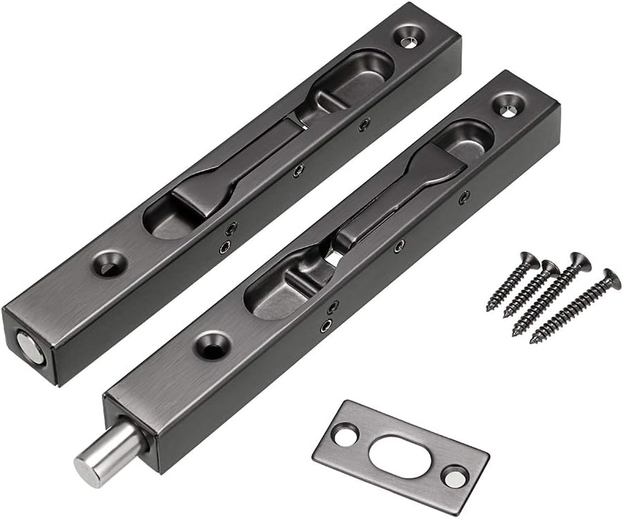 Sumnacon 2Pcs 6 Inch Door Bolts - Stainless Steel Concealed Security ...