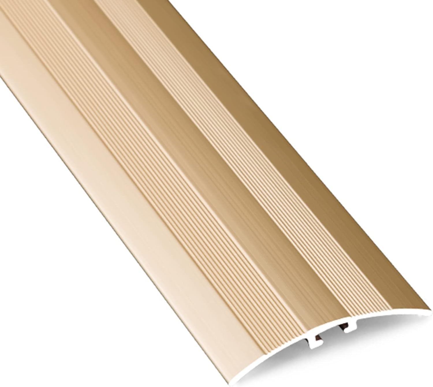 Aluminum Alloy Floor Threshold Strip Non-Slip Wood Floor to Tile Transition Strip Door Edge Trim Floor Accessory Without Punch (Gold)