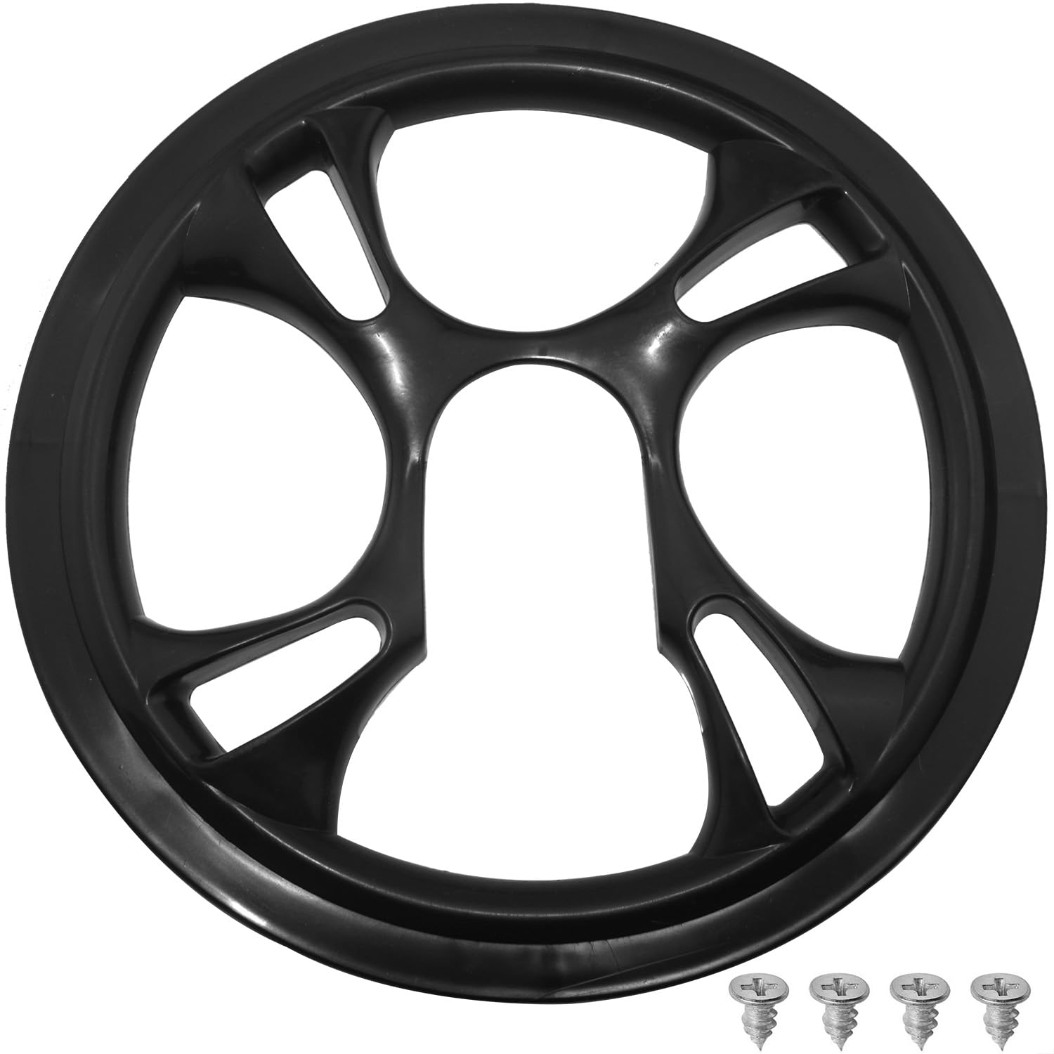 Mountain Bicycle Wheel Guard 48 Teeth 4 Holes Adjacent Hole Spacing 4.72in 4 Screws Bicycle Chain Guard Plastic Bicycle Sprocket Guard Black