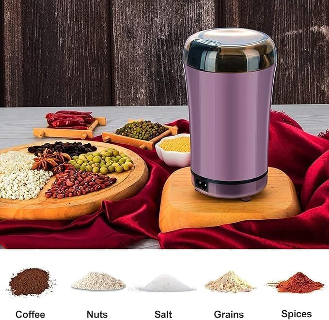 Image of Spice Grinder Portable -Electric Grain Mill Grinder Stainless Steel Dry Grain Spices Cereals Seasonings Coffee Bean Grinder Machine