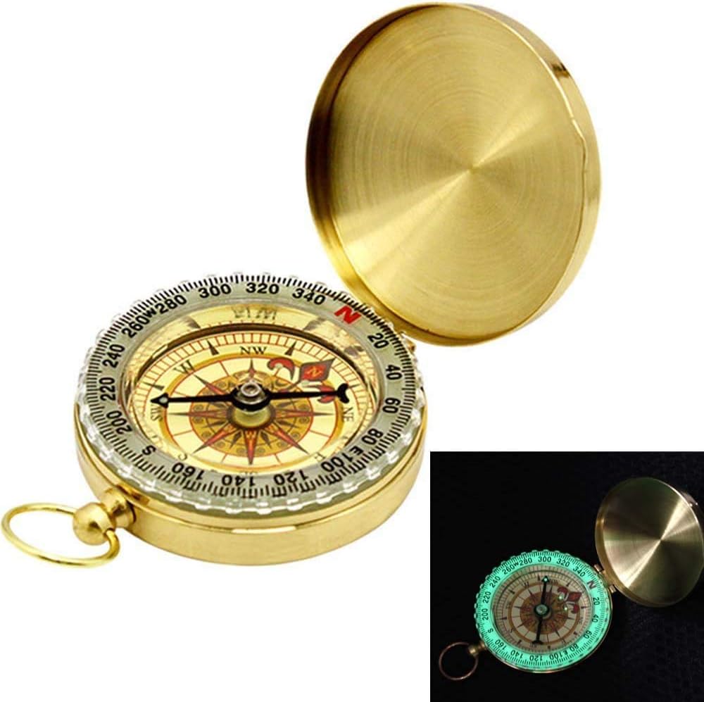 Halamodo Pure Copper Multi-Function Compass Emergency Tactical Survival Waterproof Camping Hunting Hiking Gear Lensatic Outdoor