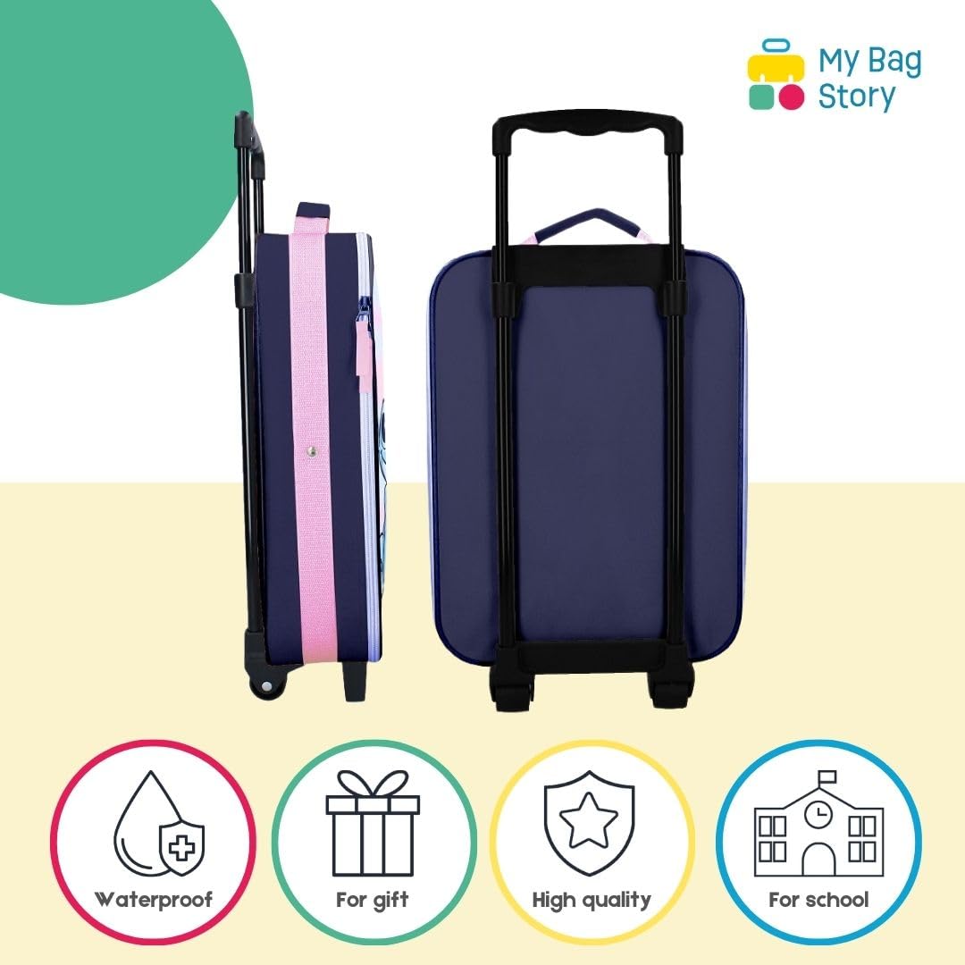 mybagstory - Valise – Stitch – Violet - Enfant – Bagage – Voyage – Vacances – Valise Fille - Taille 42 cm – Roulettes – Idée Cadeau