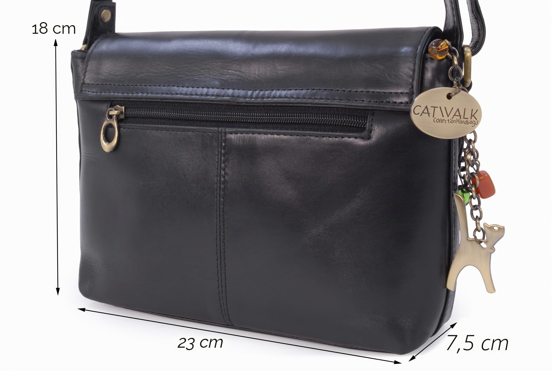 Catwalk Collection Handbags - Borsa a Tracolla Piccola in Vera Pelle - Borsa Messenger Donna - Borsetta con Tracolla Regolabile - Freya