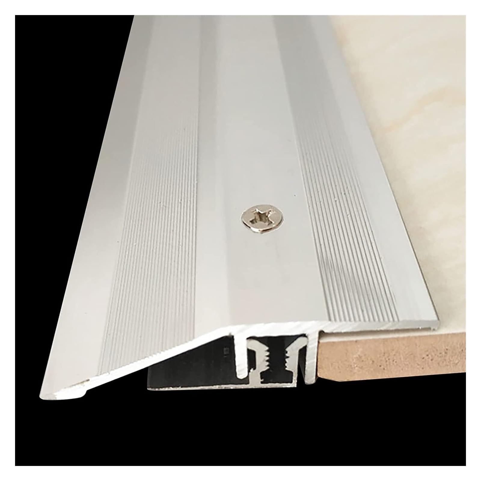 Profilo di Transizione, Striscia di Soglia, Tappeto for piastrelle for pavimenti in legno Strisce di rifinitura for bordi argentati, include base e hardware, installazione rapida
