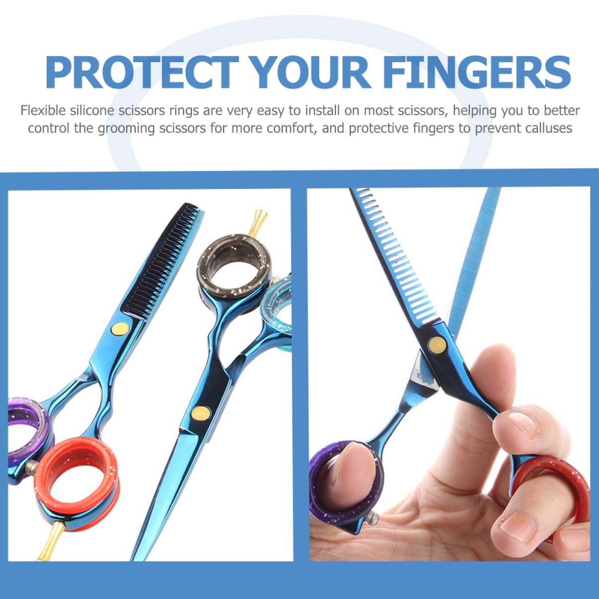 HONMEET Silicone Ring for Scissor 16pcs Hairdressing Finger Protector Haircutting Styling Scissor Accessories Soft Thumb Grip