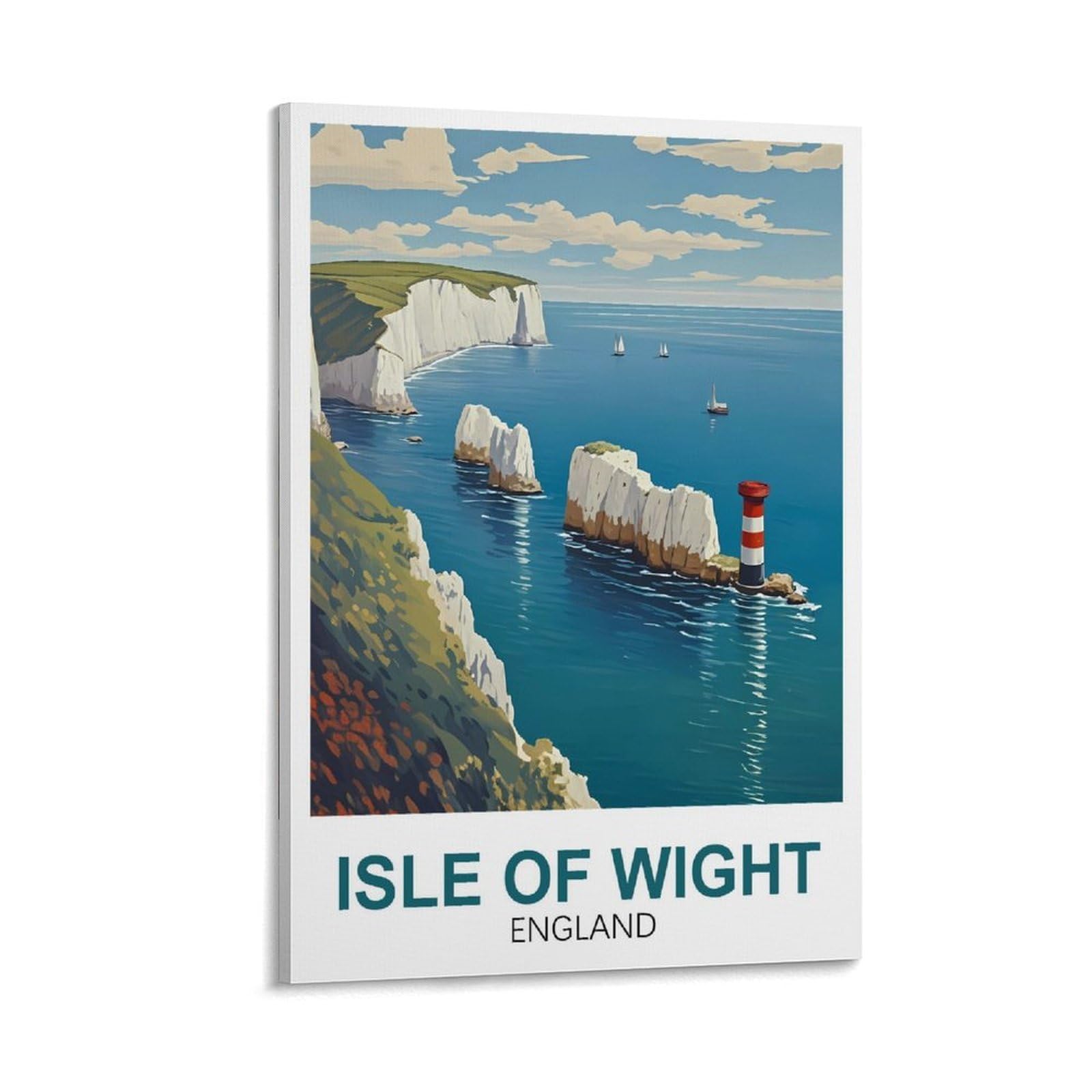 YMQWJYLW Isle of Wight England Vintage Travel Poster 08x12inch(20x30cm) Canvas Printing Home Decor Wall Art Prints